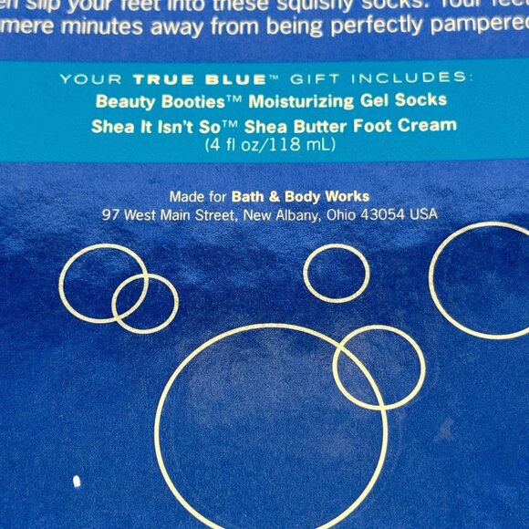 Bath & Body Works True Blue Spa Socks Shea It Isn't So Foot Cream Gift Set NEW - Picture 8 of 8